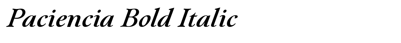 Paciencia Bold Italic